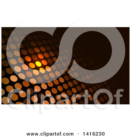 Clipart of a Glowing Dot and Black Business Card Design or Website Background - Royalty Free Vector Illustration by KJ Pargeter