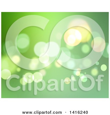 Clipart of a Background of Green Bokeh Flares - Royalty Free Illustration by KJ Pargeter
