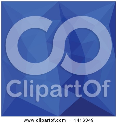 Clipart of a Low Poly Abstract Geometric Background in Bright Navy Blue - Royalty Free Vector Illustration by patrimonio