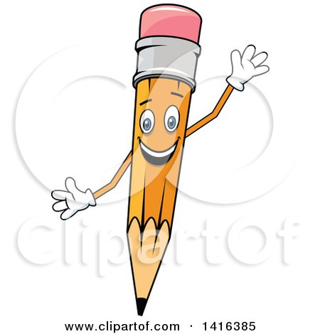 Clipart of a Pencil Character - Royalty Free Vector Illustration by Vector Tradition SM