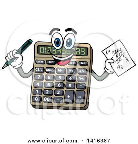 Clipart of a Calculator Character - Royalty Free Vector Illustration by Vector Tradition SM