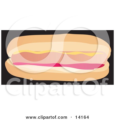 Hot Dog With Mustard and Ketchup in a Bun Food Clipart Illustration by Rasmussen Images