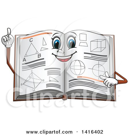 Clipart of a Math Book Character - Royalty Free Vector Illustration by Vector Tradition SM