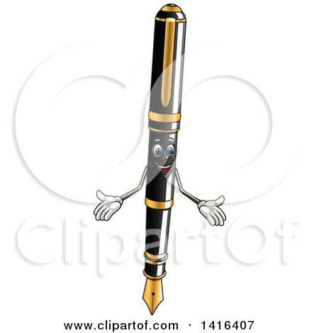 Clipart of a Pen Character - Royalty Free Vector Illustration by Vector Tradition SM