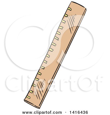 Clipart of a Sketched Ruler - Royalty Free Vector Illustration by Vector Tradition SM