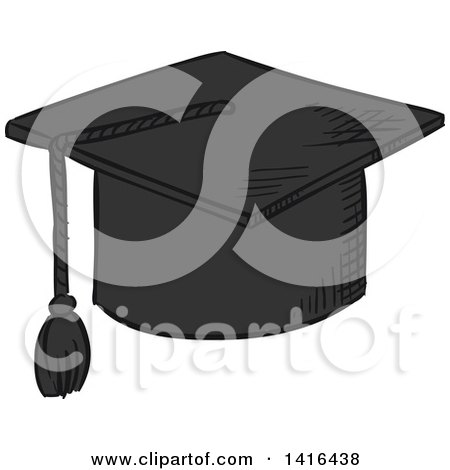 Clipart of a Sketched Graduation Cap - Royalty Free Vector Illustration by Vector Tradition SM