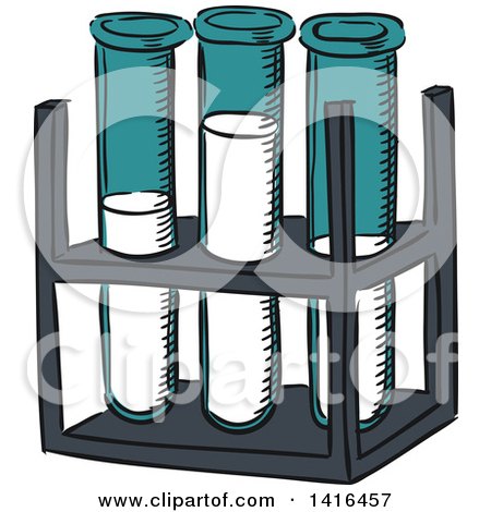 Clipart of Sketched Test Tubes - Royalty Free Vector Illustration by Vector Tradition SM