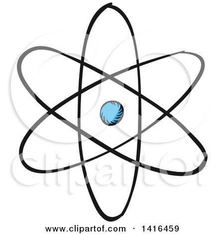 Clipart of a Sketched Atom - Royalty Free Vector Illustration by Vector Tradition SM