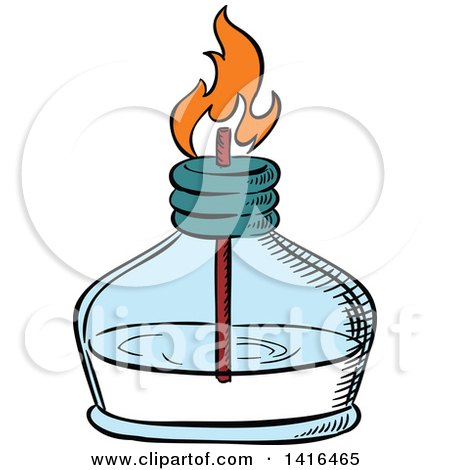 Clipart of a Sketched Science Burner - Royalty Free Vector Illustration by Vector Tradition SM