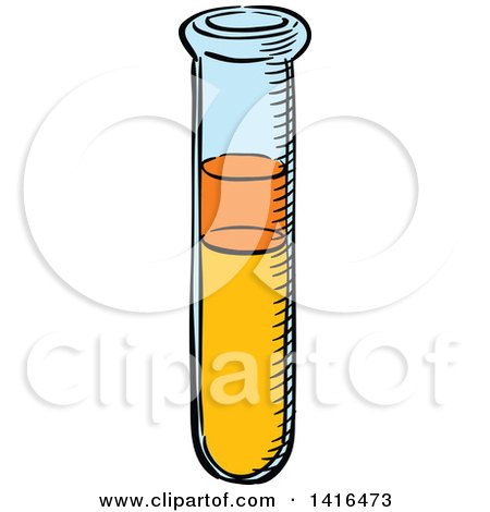Clipart of a Sketched Test Tube - Royalty Free Vector Illustration by Vector Tradition SM