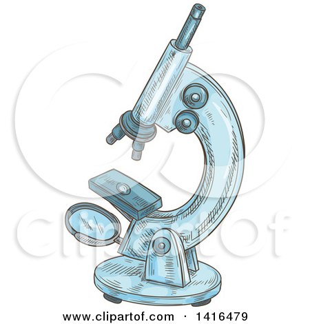 Clipart of a Sketched Microscope - Royalty Free Vector Illustration by Vector Tradition SM