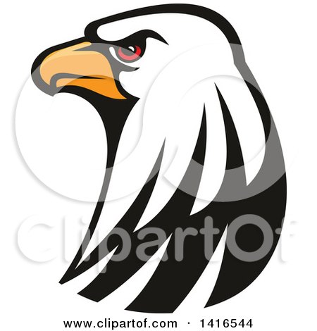 Clipart of a Firece Bald Eagle Head with Red Eyes - Royalty Free Vector Illustration by Vector Tradition SM