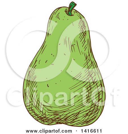 Clipart of a Sketched Pear - Royalty Free Vector Illustration by Vector Tradition SM