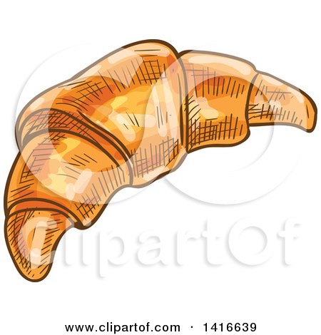 Clipart of a Sketched Croissant - Royalty Free Vector Illustration by Vector Tradition SM