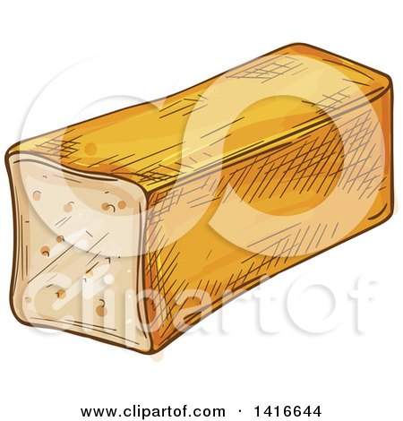 Clipart of a Sketched Loaf of Bread - Royalty Free Vector Illustration by Vector Tradition SM