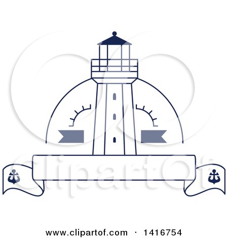Clipart of a Blue and White Lighthouse Design - Royalty Free Vector Illustration by Vector Tradition SM