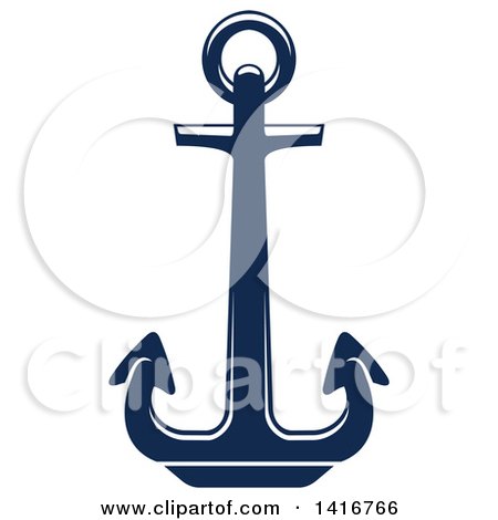 Clipart of a Navy Blue Nautical Anchor - Royalty Free Vector Illustration by Vector Tradition SM