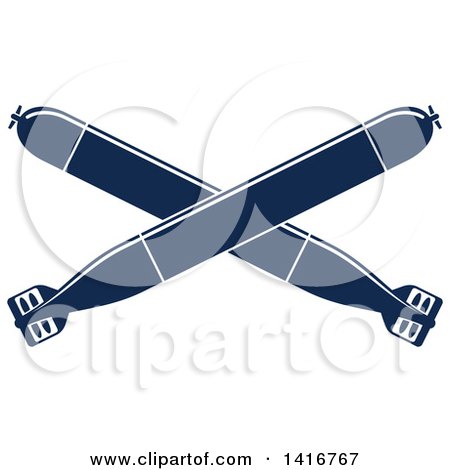 Clipart of Navy Blue Crossed Torpedos - Royalty Free Vector Illustration by Vector Tradition SM