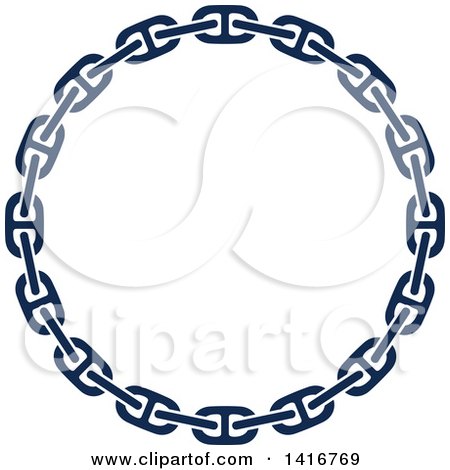 Clipart of a Navy Blue Round Chain Frame - Royalty Free Vector Illustration by Vector Tradition SM