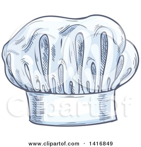 Clipart of a Sketched Toque Chef Hat - Royalty Free Vector Illustration by Vector Tradition SM