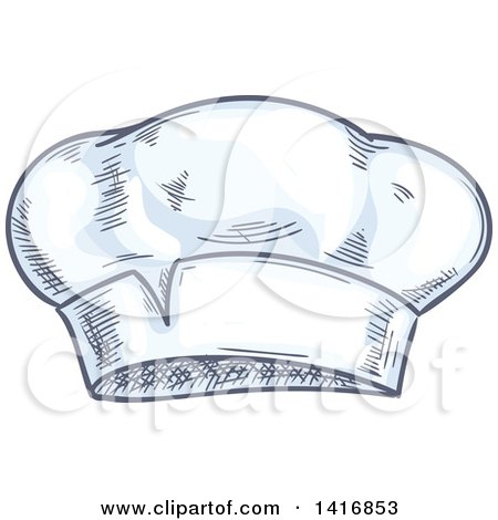 Clipart of a Sketched Toque Chef Hat - Royalty Free Vector Illustration by Vector Tradition SM