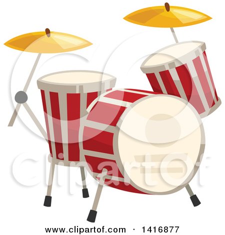 Clipart of a Set of Drums - Royalty Free Vector Illustration by Vector Tradition SM