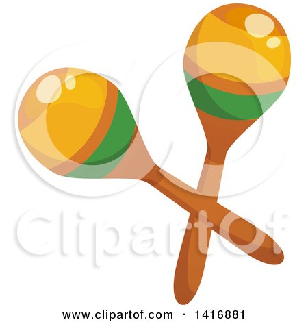 Clipart of a Pair of Maracas - Royalty Free Vector Illustration by Vector Tradition SM