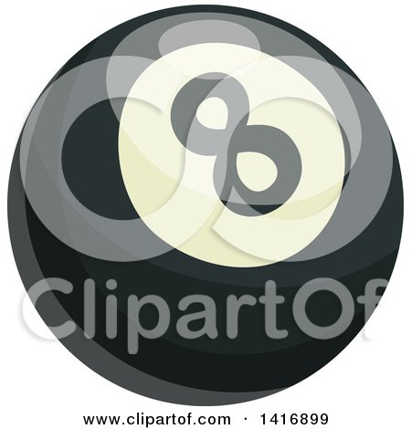 Clipart of a Shiny Eight Ball - Royalty Free Vector Illustration by Vector Tradition SM
