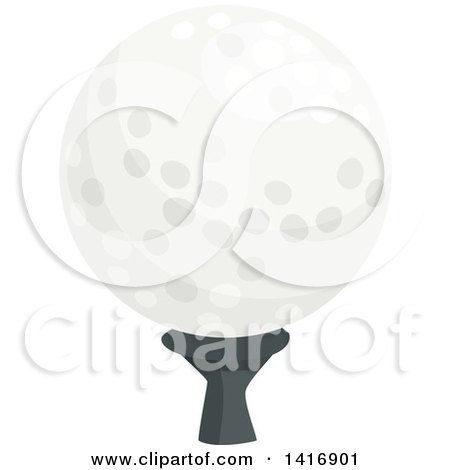 Clipart of a Golf Ball on a Tee - Royalty Free Vector Illustration by Vector Tradition SM