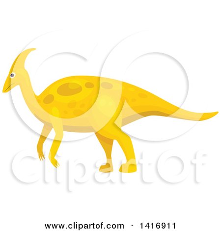 Clipart of a Yellow Parasaurolophus Dinosaur - Royalty Free Vector Illustration by Vector Tradition SM