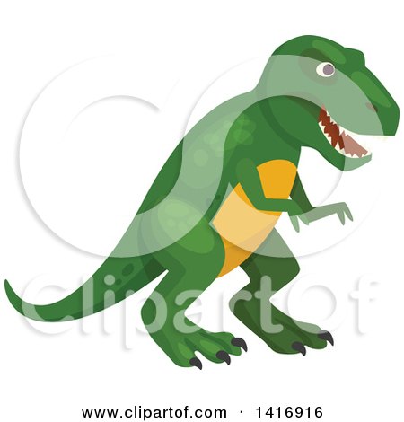 Clipart of a Menacing Tyrannosaurus Rex Dinosaur - Royalty Free Vector Illustration by Vector Tradition SM