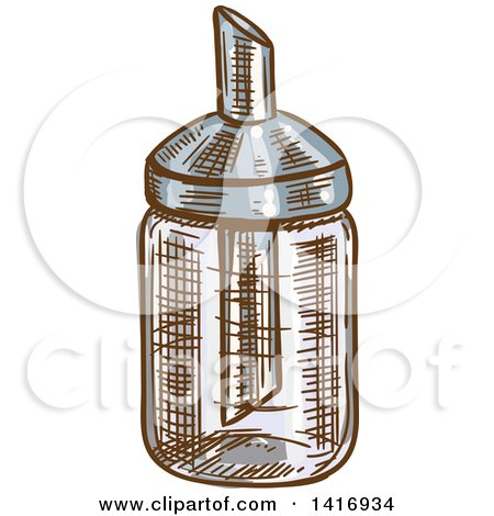 Clipart of a Sketched Oil Dispenser - Royalty Free Vector Illustration by Vector Tradition SM