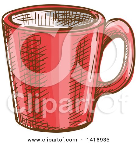 Clipart of a Sketched Coffee Mug - Royalty Free Vector Illustration by Vector Tradition SM
