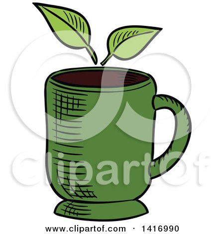 Clipart of a Sketched Tea Cup - Royalty Free Vector Illustration by Vector Tradition SM