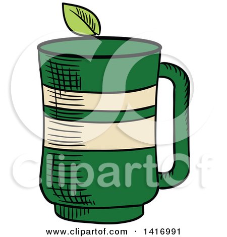 Clipart of a Sketched Tea Cup - Royalty Free Vector Illustration by Vector Tradition SM