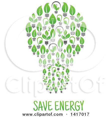 Clipart of a Bulb Formed of Green Leaf Lightbulbs - Royalty Free Vector Illustration by Vector Tradition SM