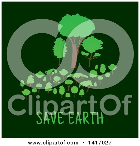Clipart of a Hand Formed of and Holding Trees over Text - Royalty Free Vector Illustration by Vector Tradition SM
