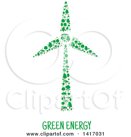 Clipart of a Wind Turbine Made of Trees - Royalty Free Vector Illustration by Vector Tradition SM