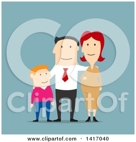 Clipart of a Flat Design Style Family - Royalty Free Vector Illustration by Vector Tradition SM