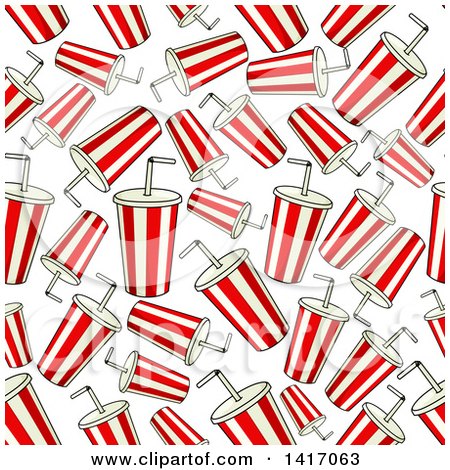 Clipart of a Seamless Background Pattern of Sodas - Royalty Free Vector Illustration by Vector Tradition SM