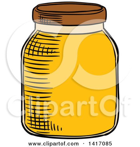 Clipart of a Sketched Honey Jar - Royalty Free Vector Illustration by Vector Tradition SM