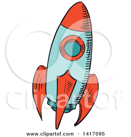 Clipart of a Sketched Rocket - Royalty Free Vector Illustration by Vector Tradition SM