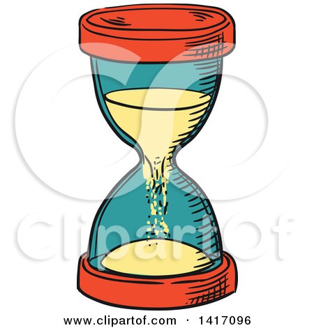 Clipart of a Sketched Hourglass - Royalty Free Vector Illustration by Vector Tradition SM