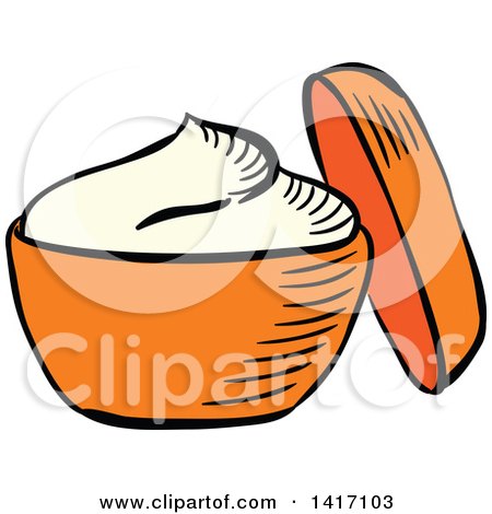 Clipart of a Sketched Container of Cream - Royalty Free Vector Illustration by Vector Tradition SM