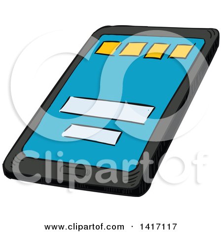 Clipart of a Sketched Tablet Computer - Royalty Free Vector Illustration by Vector Tradition SM