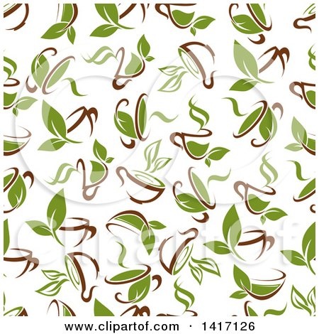 Clipart of a Seamless Background Pattern of Tea - Royalty Free Vector Illustration by Vector Tradition SM
