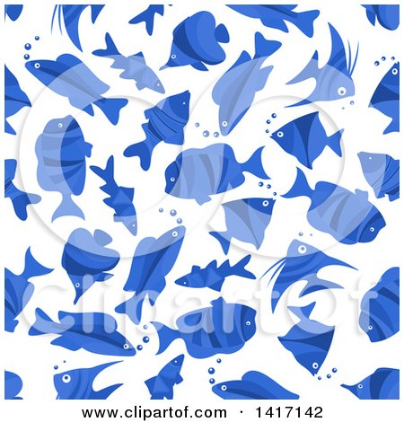 Clipart of a Seamless Background Pattern of Fish - Royalty Free Vector Illustration by Vector Tradition SM