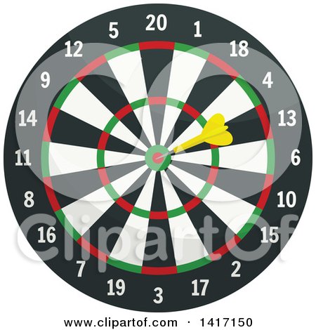 Clipart of a Dart Board - Royalty Free Vector Illustration by Vector Tradition SM