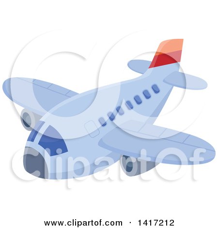 Clipart of a Flying Airliner - Royalty Free Vector Illustration by visekart