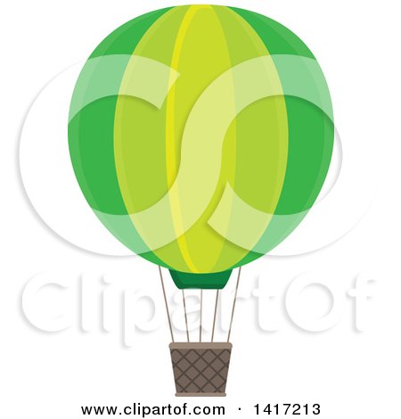Clipart of a Green Hot Air Balloon - Royalty Free Vector Illustration by visekart